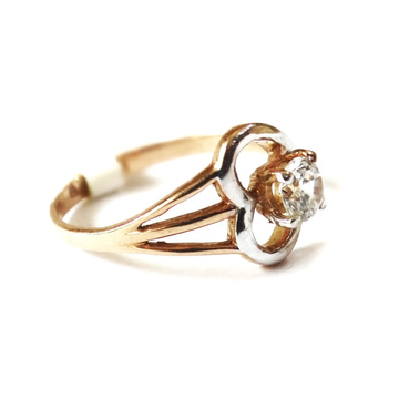 18k rose gold heart shape soliter diamond ring mga...