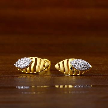 22KT Gold CZ Hallmark Delicate Ladies Tops Earring...