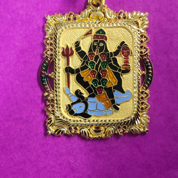Gold Mahakali maa mina pendant by Saurabh Aricutting