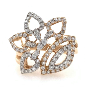 18kt / 750 rose gold micro set party diamond ring...