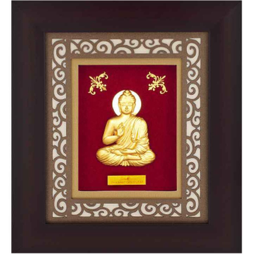 Lord buddha carving frame in 24k gold mga-age0243