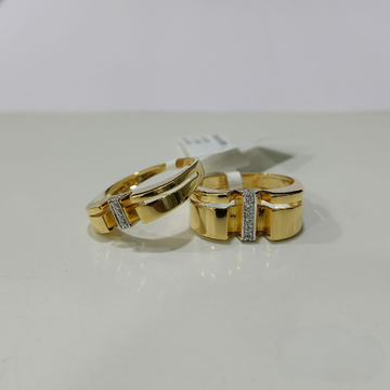 916 gold fancy diamond couple ring by 