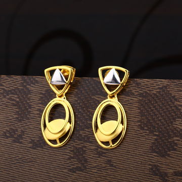 Ladies 916 Gold Desiger Plain Earring -LPE176