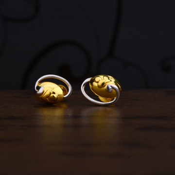 Ladies 916 Gold Designer Plain Earring -LPE226