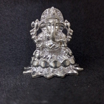 Silver Casting Solid Ganpati Murti by Ghunghru Jewellers