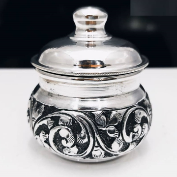 Puran pure silver leaf motifs snack jar by 