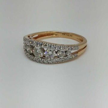 Real diamond rose gold branded ladies ring by 