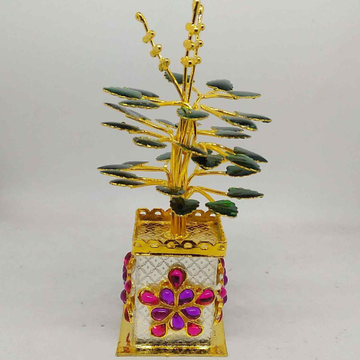 Silver Traditional Gold Plated Colour Stone Tulsi... by 