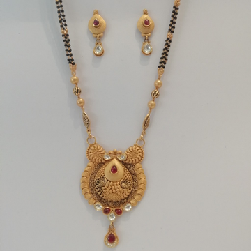 916 gold antique jadtar red colour stone fancy lon... by 