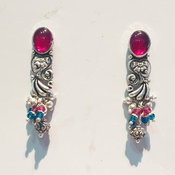 925 silver daily wear oxidised antique earrings by 