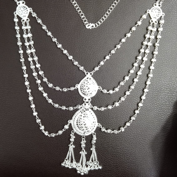 Silver Designer Vertical Necklace by 