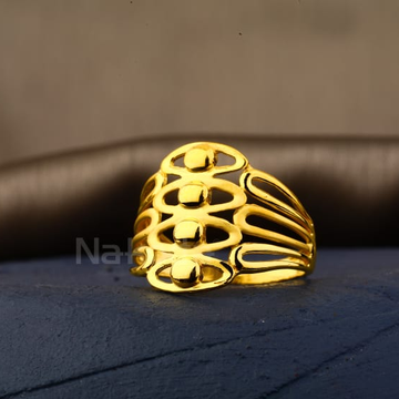 916 Gold Ladies Classic Plain Ring LPR555
