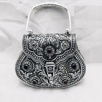 925 pure silver ladies purse with handle in fine n... by 