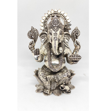 Antique Silver God Ganesha Murti by Rajasthan Jewellers Private Limited