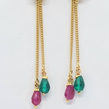 Gold 91.6 Red And Green Diamonds Fancy Latkan by 
