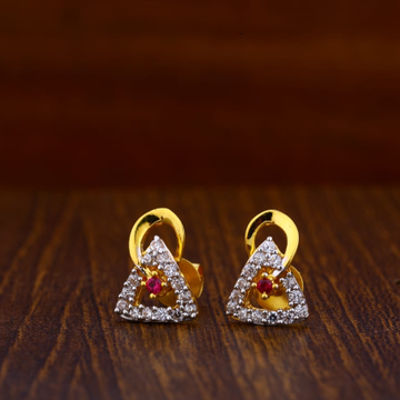 916 Gold CZ Stylish Ladies Tops Earrings LTE40