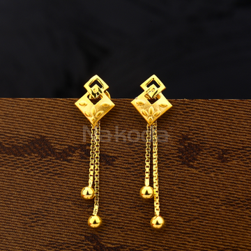 916 Gold Ladies Gorgeous Plain Earring LPE315