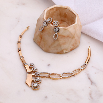 18Kt Rose Gold Delicate Necklace Set by 