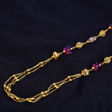 Ladies 22K Gold Designer Colouring Chain Mala- AC7...