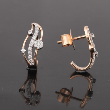 18kt designer diamond fancy J bali earrings by 