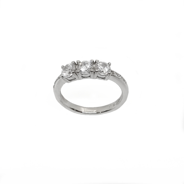 Three  Beautiful Diamond Ring In 925 Sterling Silv...