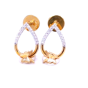 Charismatic butterfly diamond gold earring