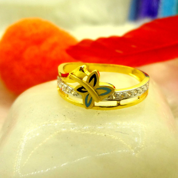 916 gold cz diamond butterfly ladies ring