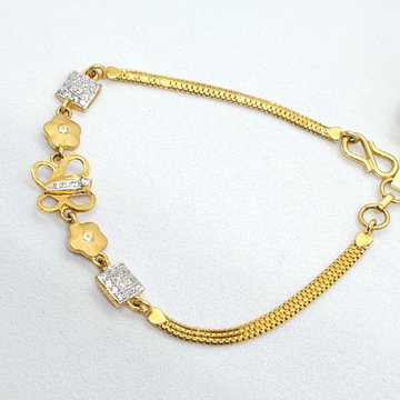 Gold 91.6 Butterfly Design Ladies Bracelet by 