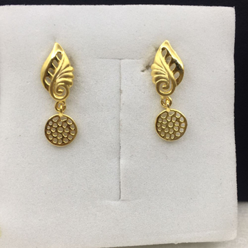 18k Yellow Gold Classic Plain Earrings by 