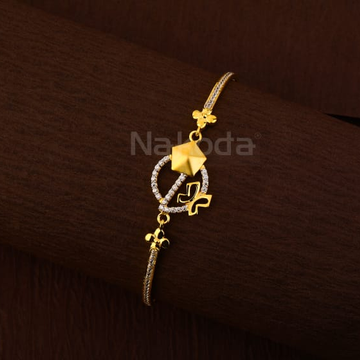 750 Gold CZ Hallmark Ladies Delicate Kada Bracelet...
