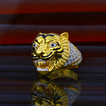 Mens exclusive lion gold fancy ring-mhr42