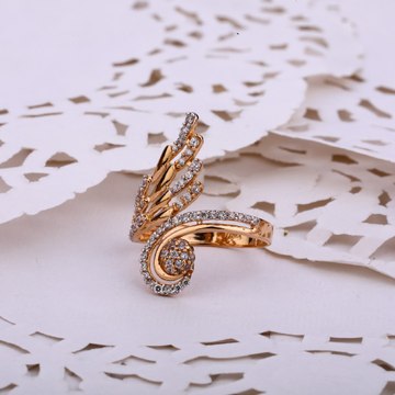 750 Women's CZ Classic Hallmark Rose Gold ring RLR...