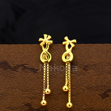 916 Gold Hallmark Fancy Ladies Plain Earrings LPE3...