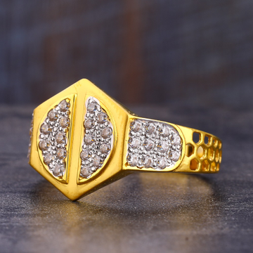 916 gold hallmark classic cz men's ring mr737