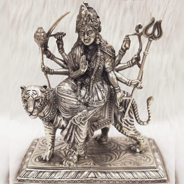 Durga Maa Idol In 92.5% Pure Silver
