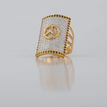 22 kt gold cz mercedes logo ring by Aaj Gold Palace