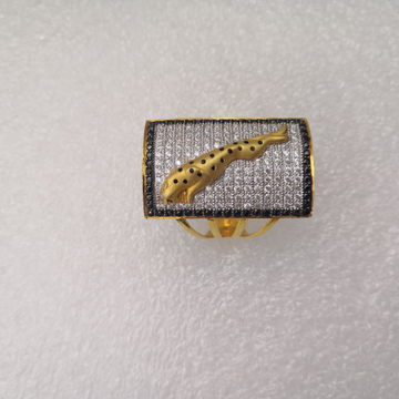 916 gold fancy jaguar logo design Gents ring by 