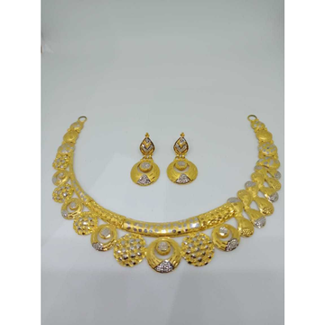 916 gold antique jadtar necklace set bj-n11 by 