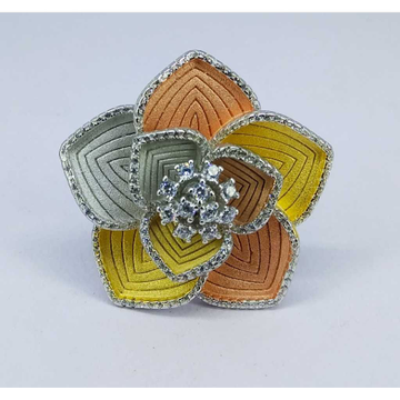 Tri colour 92.5 silver ring MG-R006