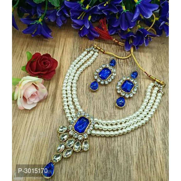 Moti,Kundan,Jadtar Colorful Dimomd Necklace Set Ms... by 