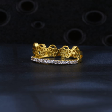 916 Gold CZ Ladies Classic Ring LR1387