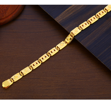 916 Gold Plain Delicate Hallmark Men's Bracelet MP...