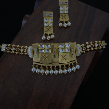22KT Gold Unique Design Hallmark Necklace Set  by 