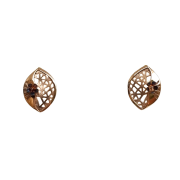 18k rose gold flower shape designer earrings mga -...