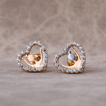 18KT Rose Gold Classic Ladies Earring RE191