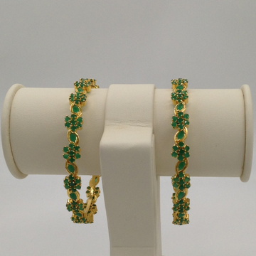 Green cz flower bangles jbg0018