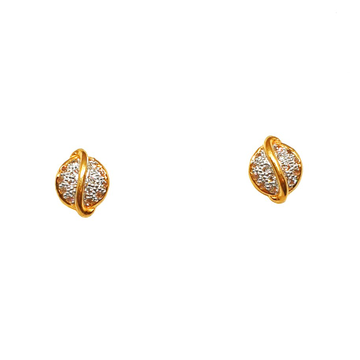 22K Gold Round Shaped Designer Earrings MGA - BTG0...