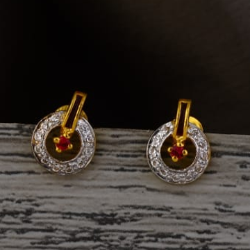 916 Gold CZ Hallmark Designer Ladies Tops Earring...