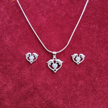 925 silver fish design chain pendant set by 