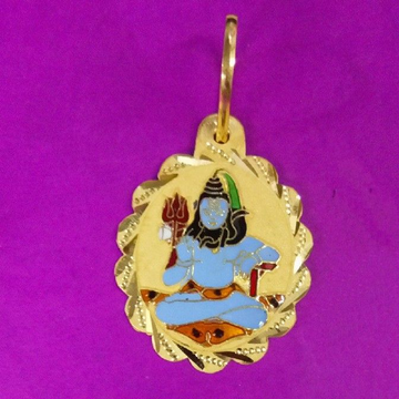 916 Gold Shivji Mina Pendant by Saurabh Aricutting